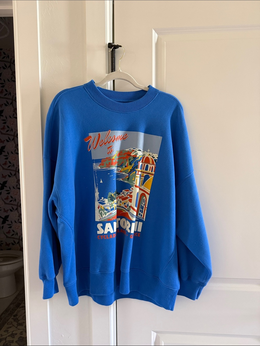 Abercrombie & Fitch Sunday  Santorini Graphic Crewneck LARGE